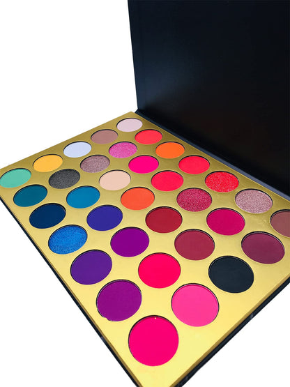 2Chique Boutique Eyeshadow Makeup Palette 35 Matte and Shimmer Colors Long Lasting and High Pigment (Style 40 Marble)