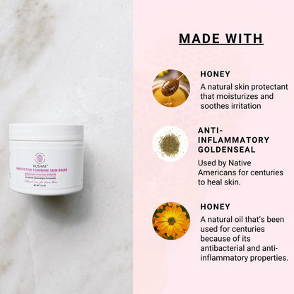 Kushae Protective Feminine Skin Balm, Refreshing & Soothing Vulva Moisturizer for Feminine Dryness, Menopausal Dryness, Fragrance-Free Vulva Care Products, 2.1 oz