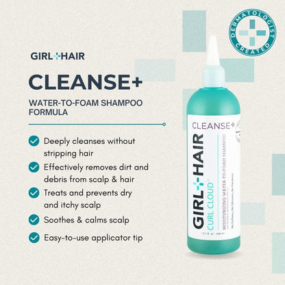 GIRL+HAIR Ultimate Travel Hair Care Set (3 x 3.4 fl.oz) | Encourage Hair Strength & Growth with Cleanse+ Shampoo, Nourish+ Leave-In Conditioner, & Refresh+ Hydrating Hair Milk | TSA-Compliant Kit