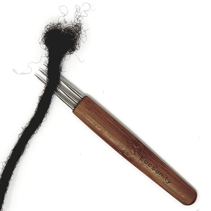 Locsanity Dreadlocks Tool Single, Double, and Triple Set Crochet Needle Bamboo Handle Dreadlocks