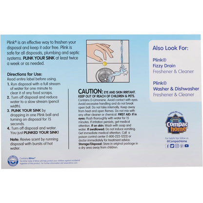 COMPAC HOME Plink Garbage Disposal Cleaner & Deodorizer Infuses and Freshens Your Entire Kitchen Waste Disposal Cleaner Simply Fresh Scent, Value Pack 20 Count
