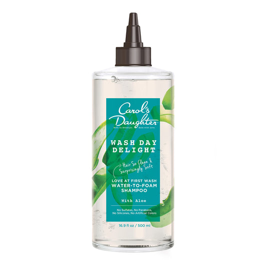 Carol’s Daughter Wash Day Delight Love at First To Foam Sulfate Free Shampoo with Aloe and Micellar Water, Paraben Free, Silicone Free, Micellar Shampoo for Kinky, Curly Hair, 16.9 fl oz