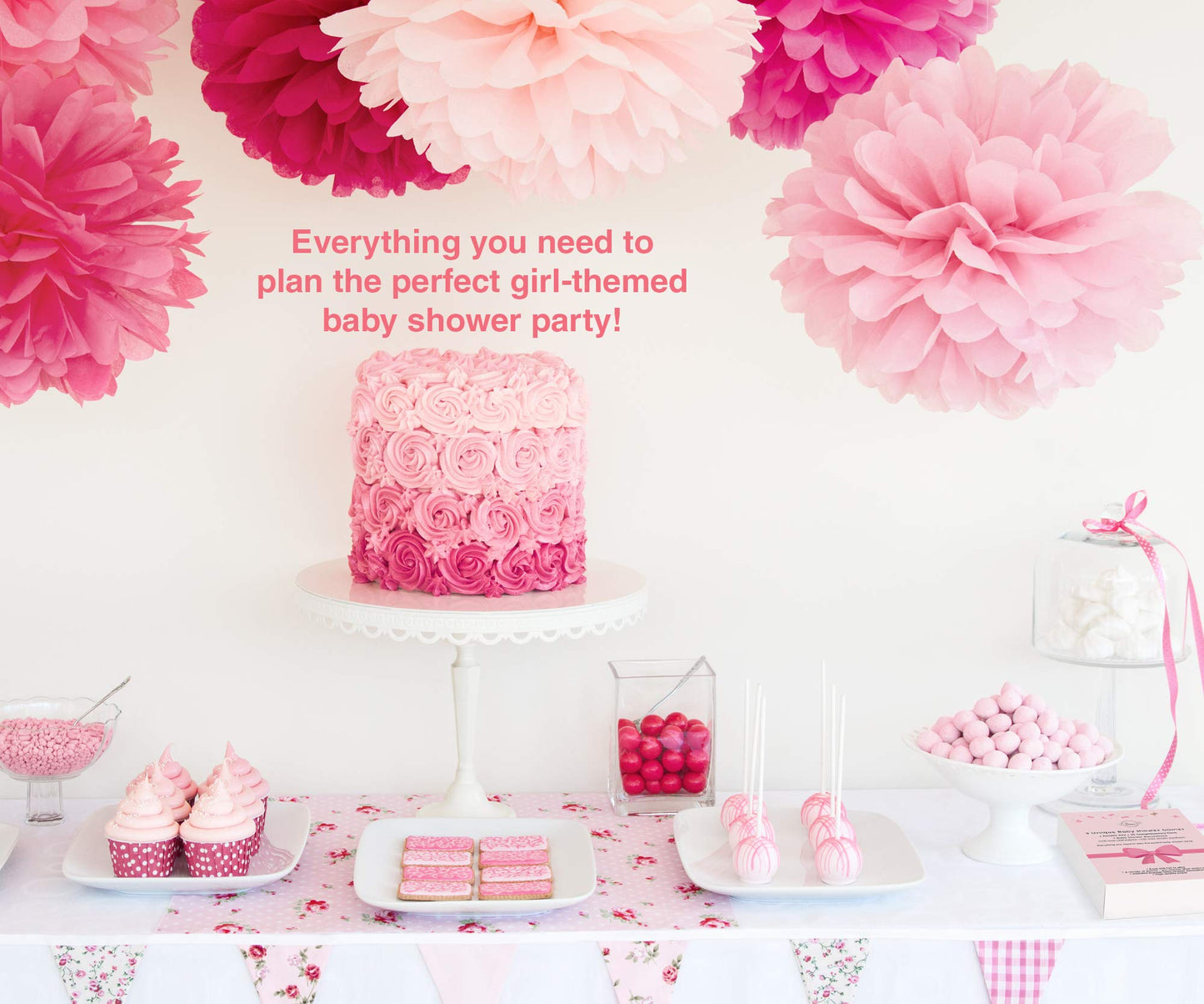 Dessie Ultimate Baby Shower Game Set - 9 Unique Girl Games, 100 Mini Clothespins, 100 Mini Acrylic Pacifiers, 25 Pens