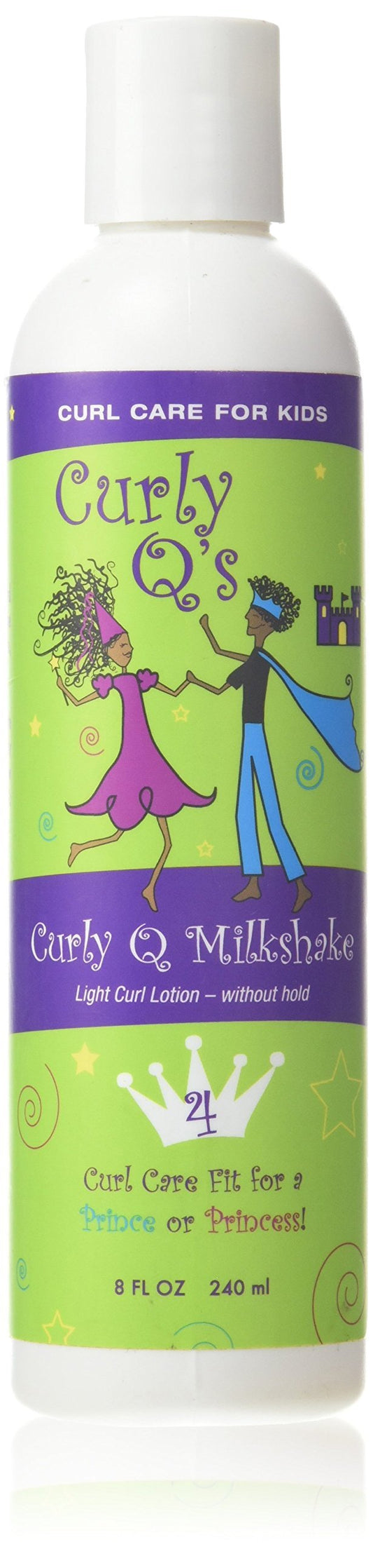 Curls Curly Q Milkshake Light Lotion for Kids - Children's Fine, Wavy, Curly Hair - Defines, Defrizzes, and Softens - Hydrating and Frizz-Free - 8 Fl Oz