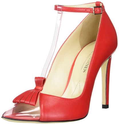 Tiannia Barnes Women's Tamron T-Strap Pump, Red, 10