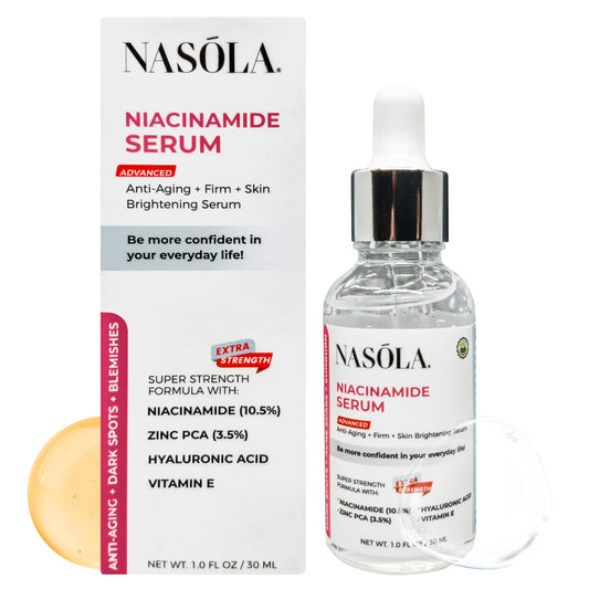 Nasola Niacinamide Serum w/Zinc PCA Vitamin E for Complexion Revitalization, Hydrating, Pore Minimizer & Hyaluronic Acid for Anti Aging