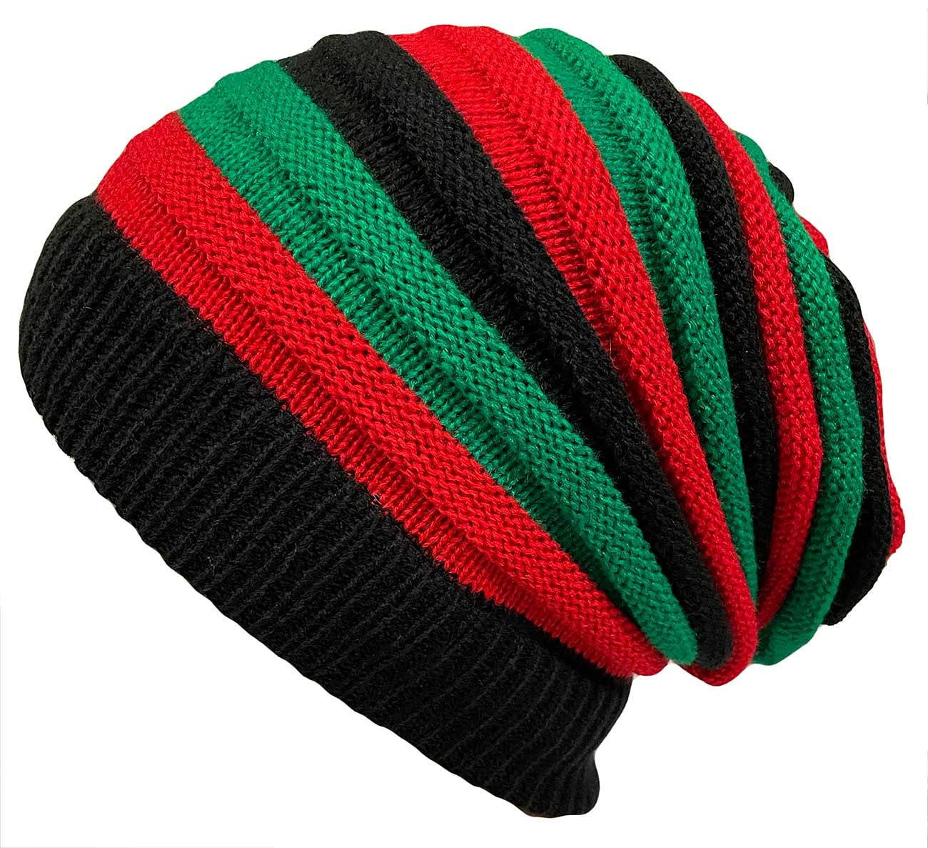 Slouchy Beanie for Locs Dreadlocks and Natural Hair Styles(Black, red, Green)