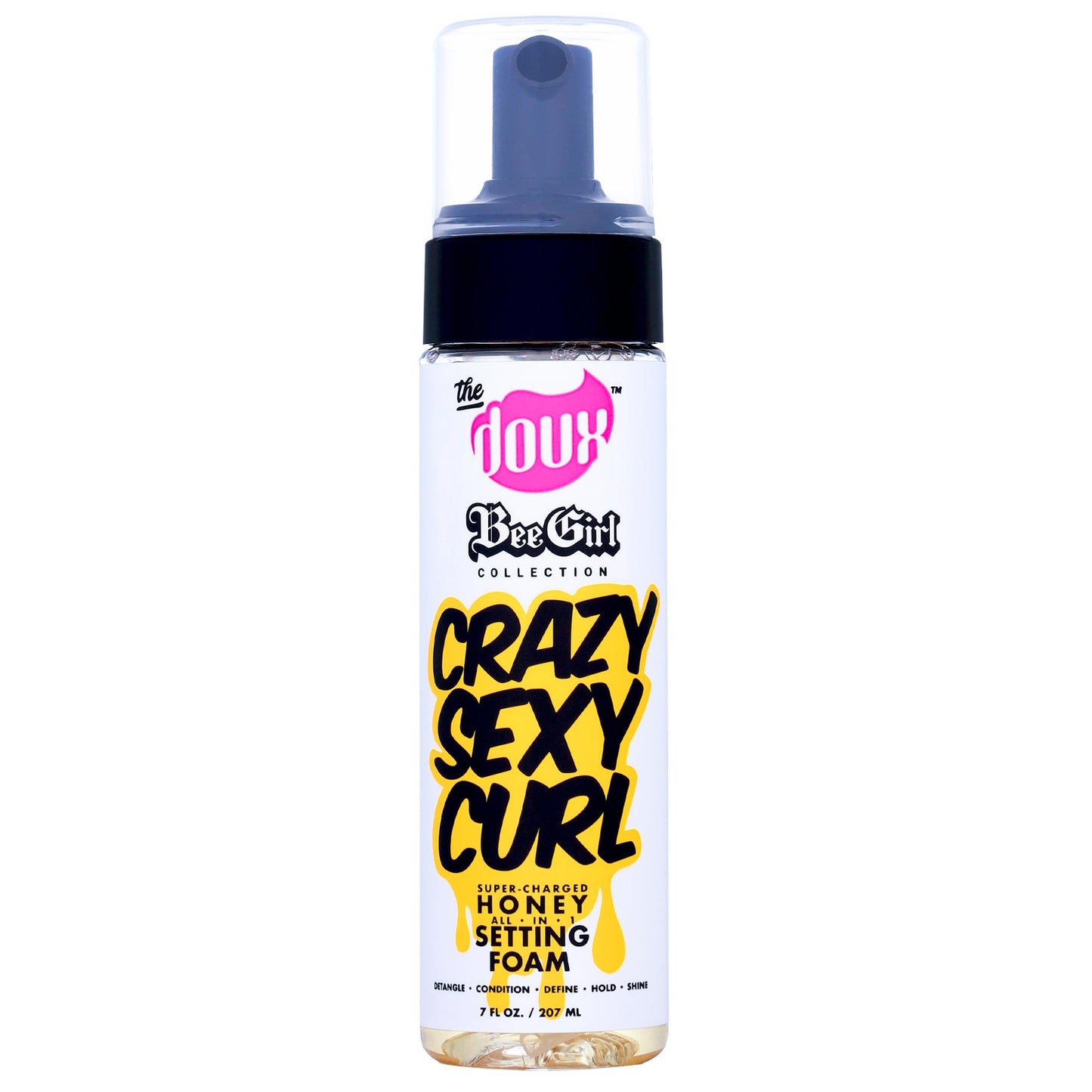 The Doux CRAZYSEXYCURL Honey Setting Foam - Curly Hair Mousse - All-in-One Styler for All Hair Types - 7 oz