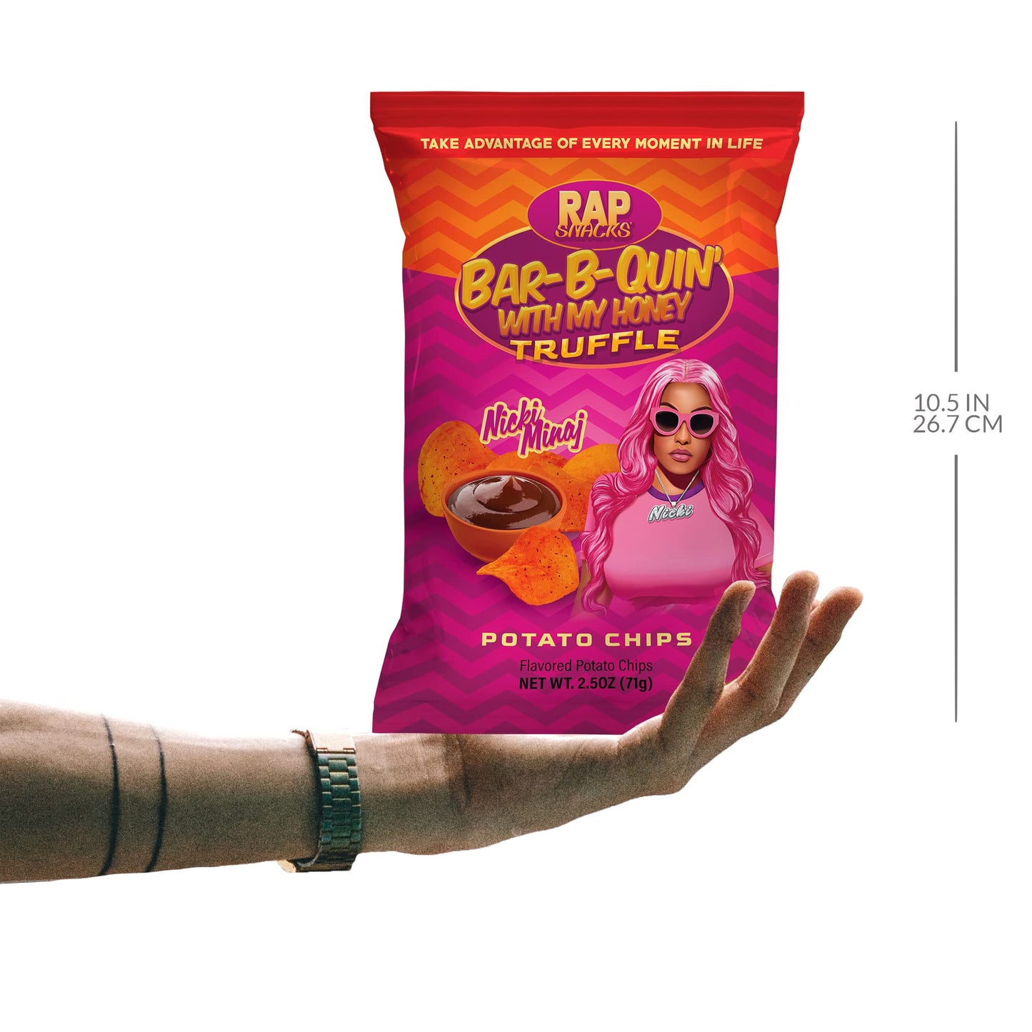 Rap Snacks Nicki Minaj Bar-B-Quin' with my Honey Truffle Chips -Pack of 6
