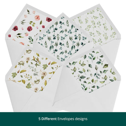 Dessie 50 Different Sympathy Cards With Greetings Inside. 5x7 Inch 50 Condolence Cards With Crisp Designs, Envelopes And Matching Floral Sealing Stickers