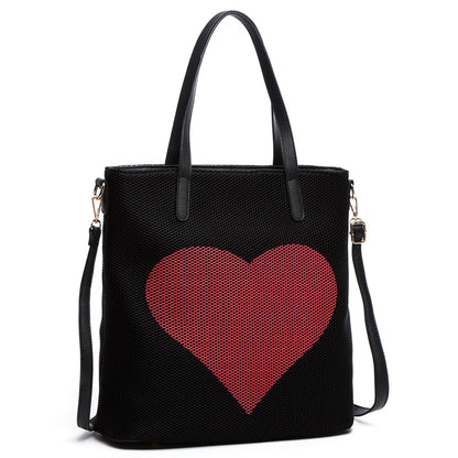 2Chique Boutique Women's Mesh Heart Fashion Tote