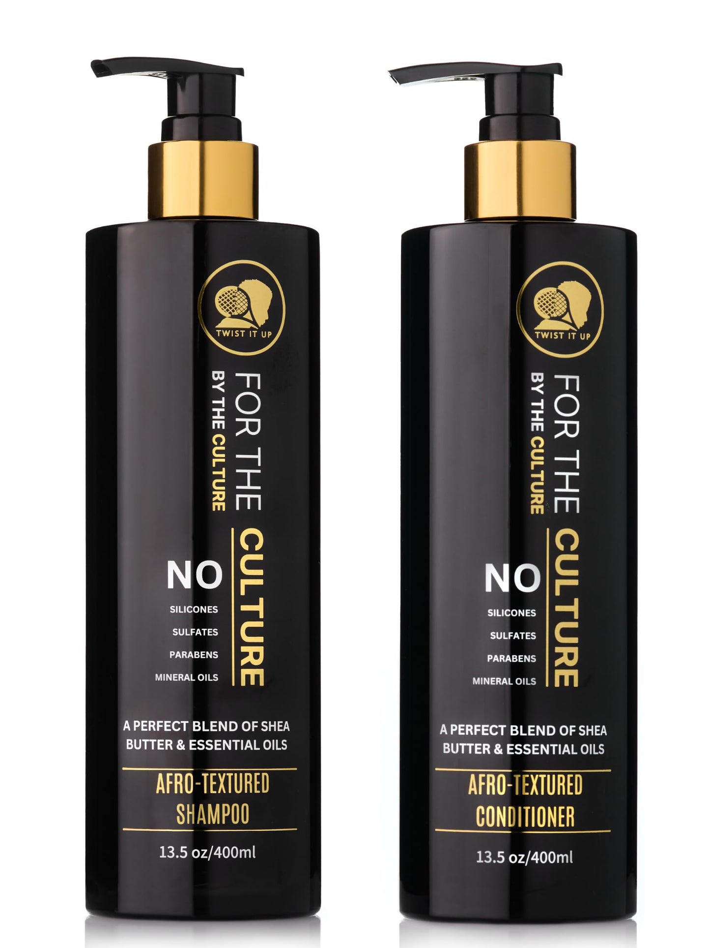 Twist It Up New Gold Standard Shampoo & Conditioner Set, Over 20 Natural Ingredients, Sulfate & Paraben-Free, Silicone-Free, Moisturizing, Hydrating, for Afro-Textured Hair