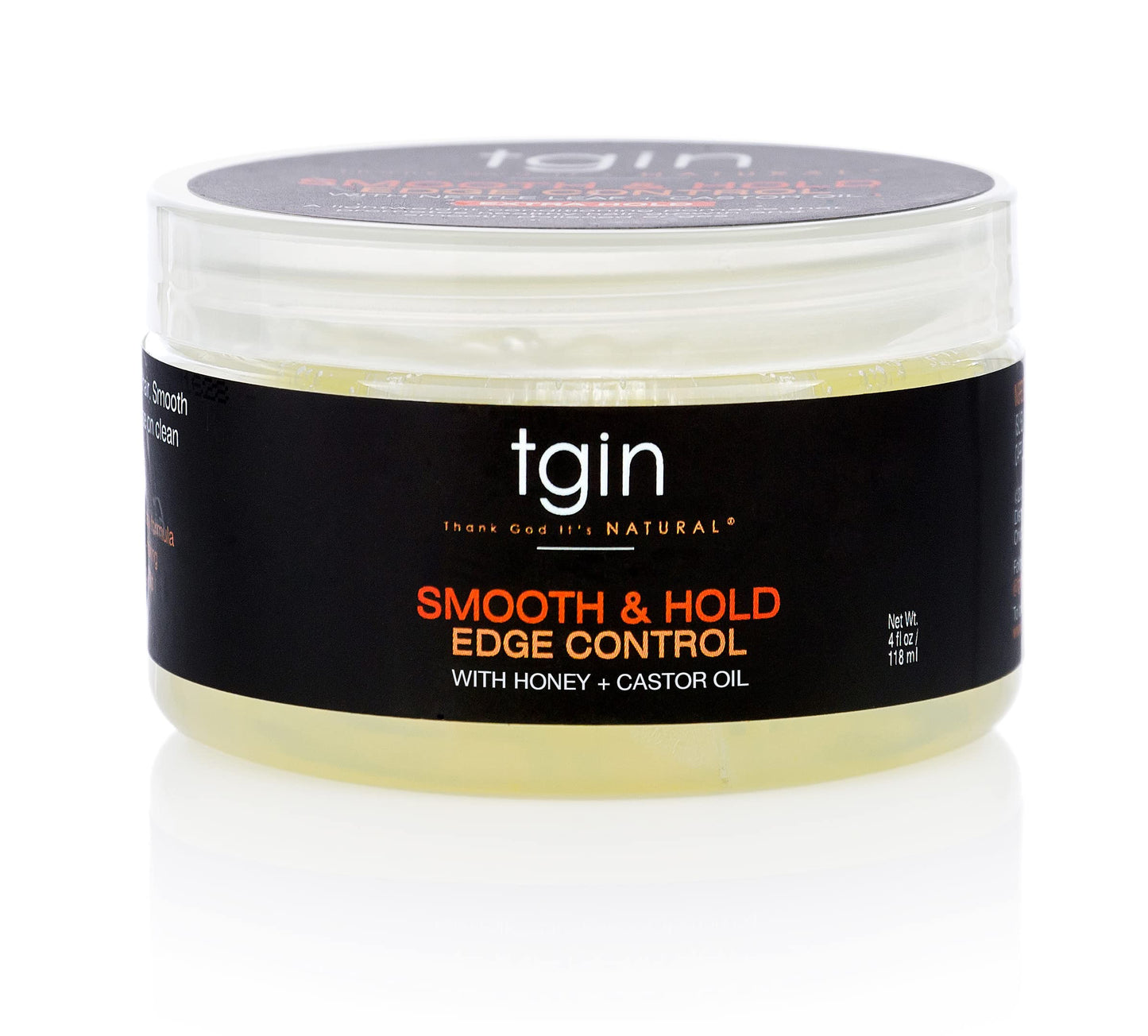 tgin Smooth & Hold Edge Control for Curly, Coily and Wavy Hair, with Honey and Castor Oil, Medium Hold for Sleek Styles and Edges, 4 oz