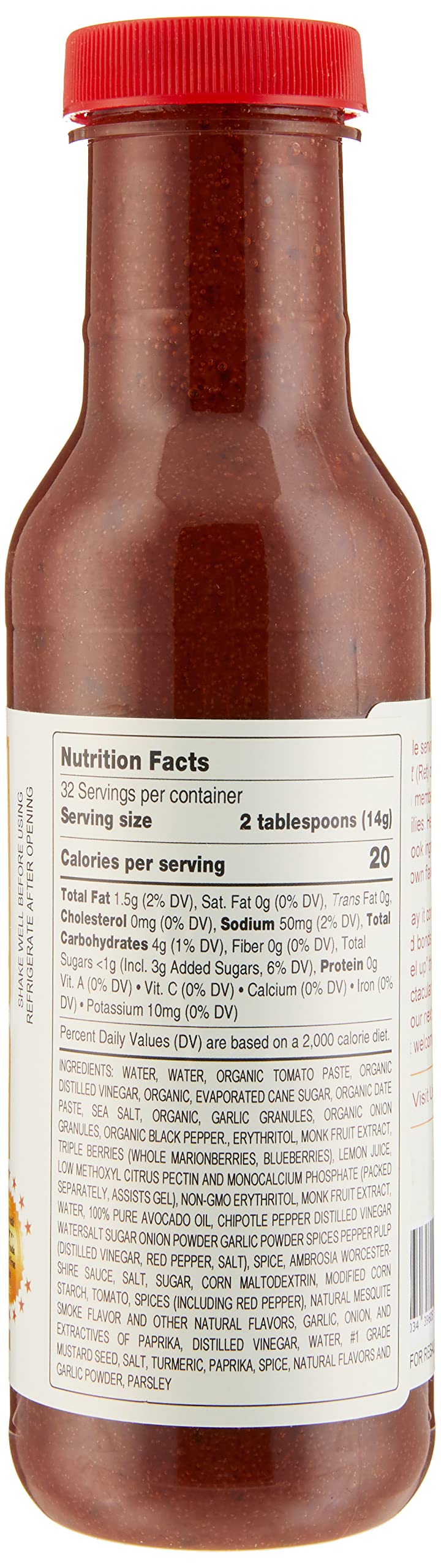 Que Queen’s Jammin’ Reduced Sugar BBQ Sauce -Chipotle Flavor, 1 Pack Bottle - 16 OZ each