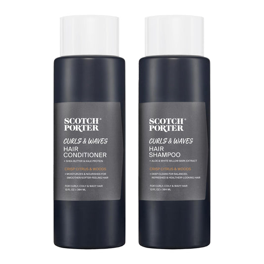 Scotch Porter Nourish & Repair Hair Conditioner and Hydrating Hair Wash | Formulated with Non-Toxic Ingredients, Free of Parabens, Sulfates & Silicones | Vegan | Bottle 13oz, Bottle 13oz