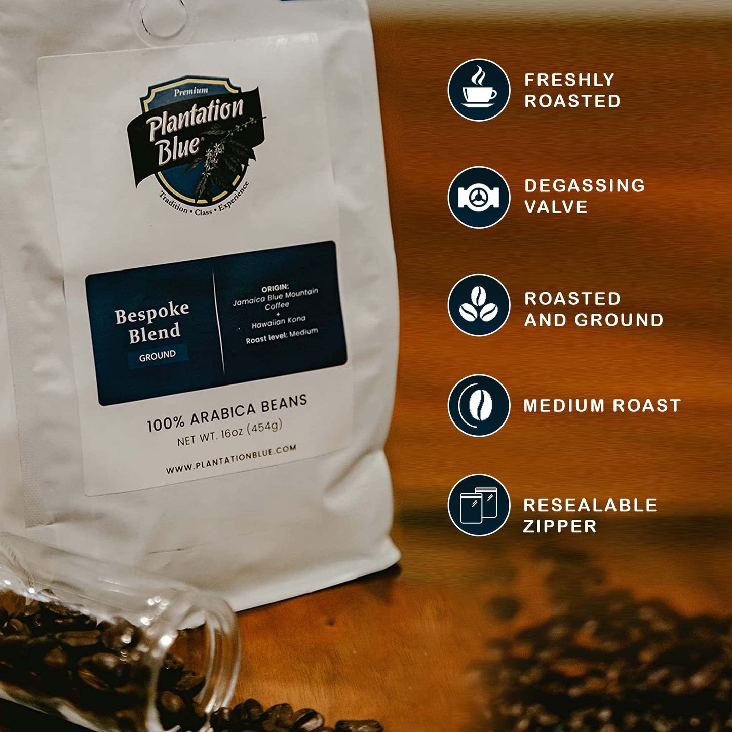 Exclusive Island Blend Bundle: 1lb 100% Jamaica Blue Mountain + 1lb Bespoke Blend with Hawaiian Kona Whole Bean Coffee Medium Roast