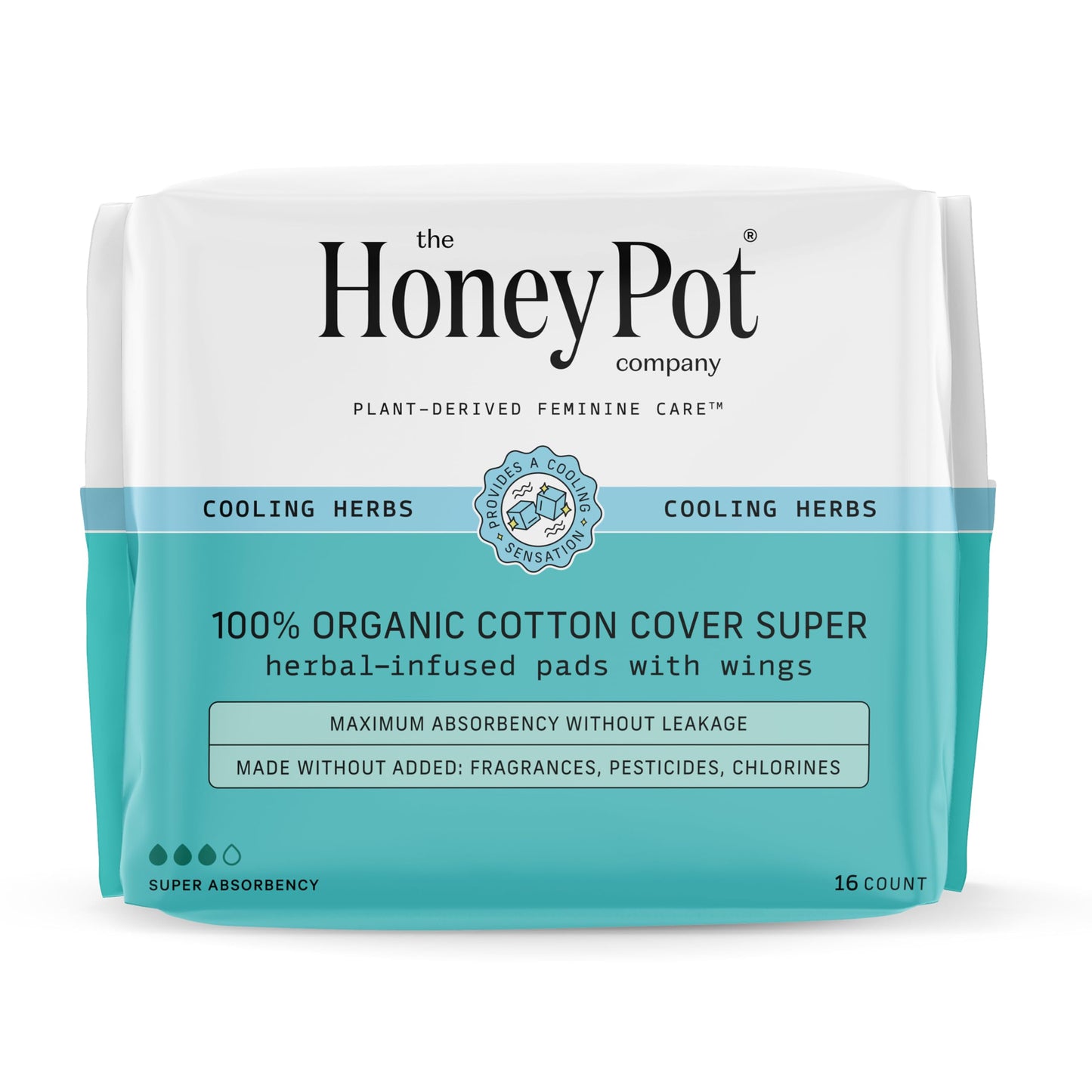 The Honey Pot Company - Herbal Pads for Women - Super & Heavy Flow Overnight Pads Bundle - Infused w/Essential Oils for Cooling Effect & Cotton Cover - Sanitary Pads - Feminine Care - FSA Eligible
