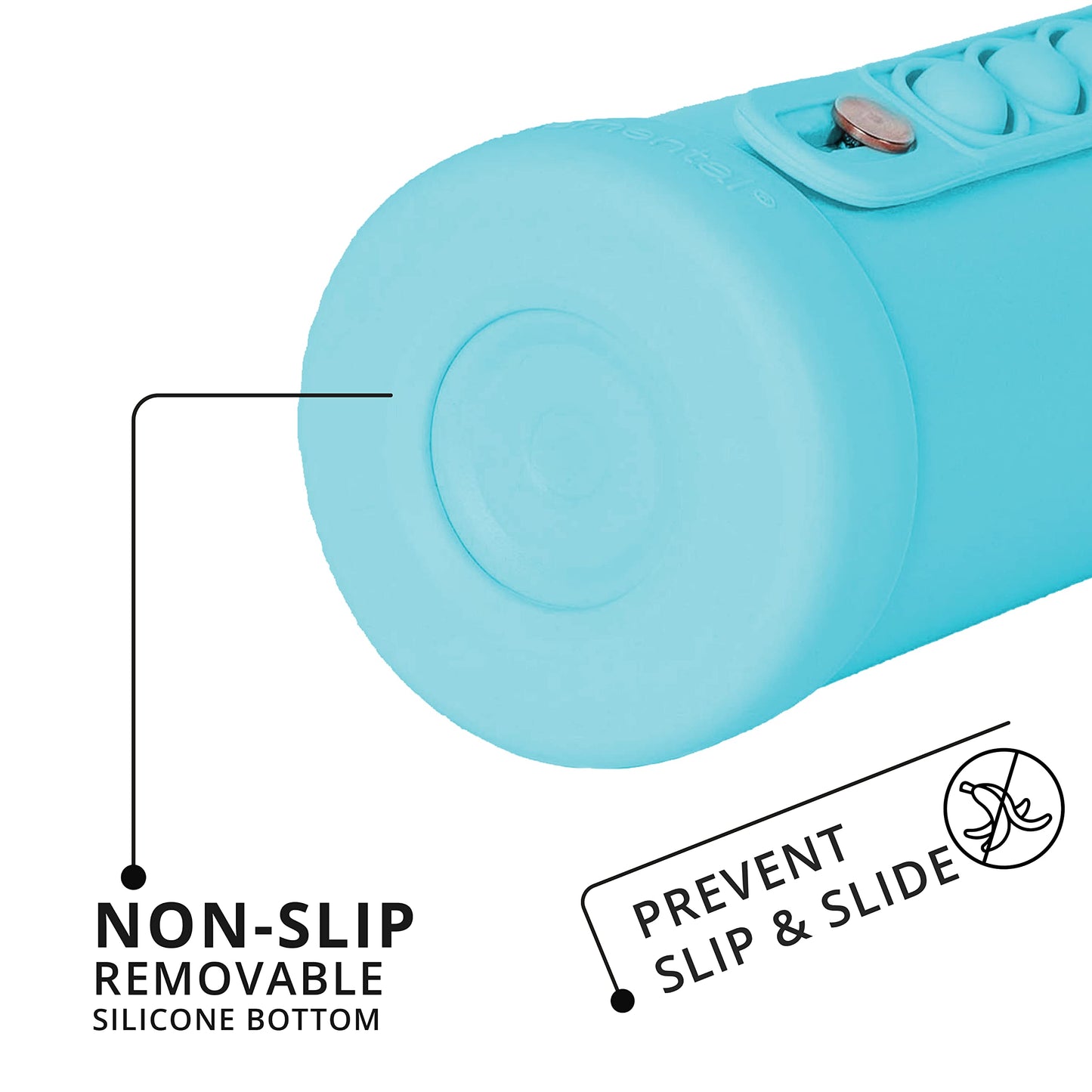 Elemental Iconic Kids Water Bottle with Straw Lid & Stress Relief Pop It Handle, Leak-Proof When Closed, Triple Insulated Kids Stainless Steel Water Bottle For Girls and Boys, 14oz - Robin’s Egg