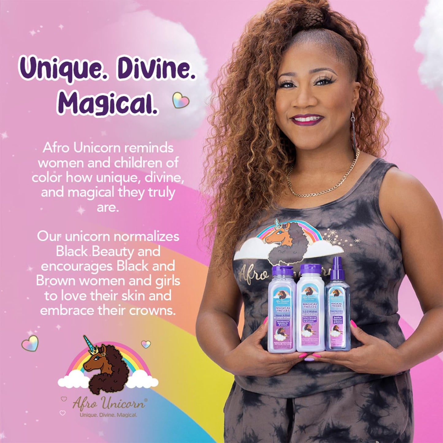 MAGICAL TRESSES’ by Afro Unicorn - Swirls & Twirls Curl Cream - Defining Hair Care for All Curl Textures, 12 fl oz