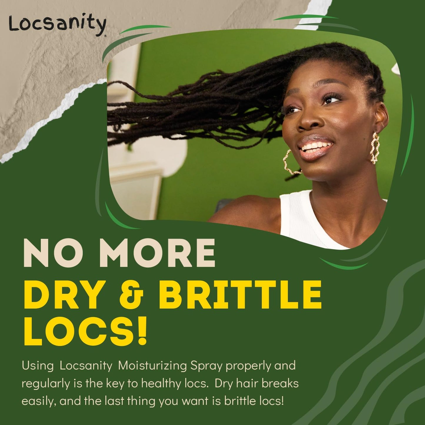 Locsanity Daily Moisturizing Refreshing Spray - Rose Water and Peppermint Hair Scalp Moisturizer for Locs and Dreadlocks (12oz)