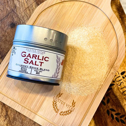 Classic Gourmet Garlic Sea Salt - Spice Mix - All Natural Blend - Non GMO - Handcrafted - Small Batch - Artisanal - Made in USA - Gustus Vitae - #63
