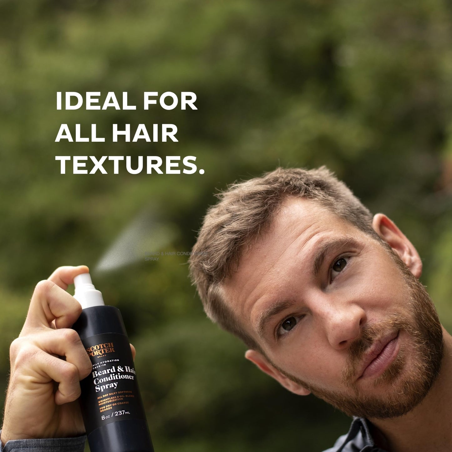 Scotch Porter Leave-in Conditioner Spray for Men | Daily Hydration Leave-In Beard & Hair Conditioner Spray | Non-Toxic Ingredients, Free of Parabens, Sulfates & Silicones |8oz – 2 Pack