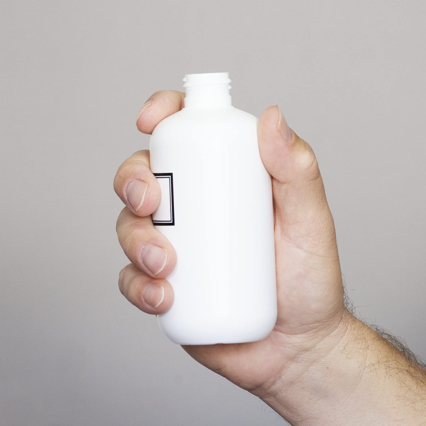 Artanis Home Silkscreened Empty Small Face Wash Bottle, 8 oz, White (Black Pump)