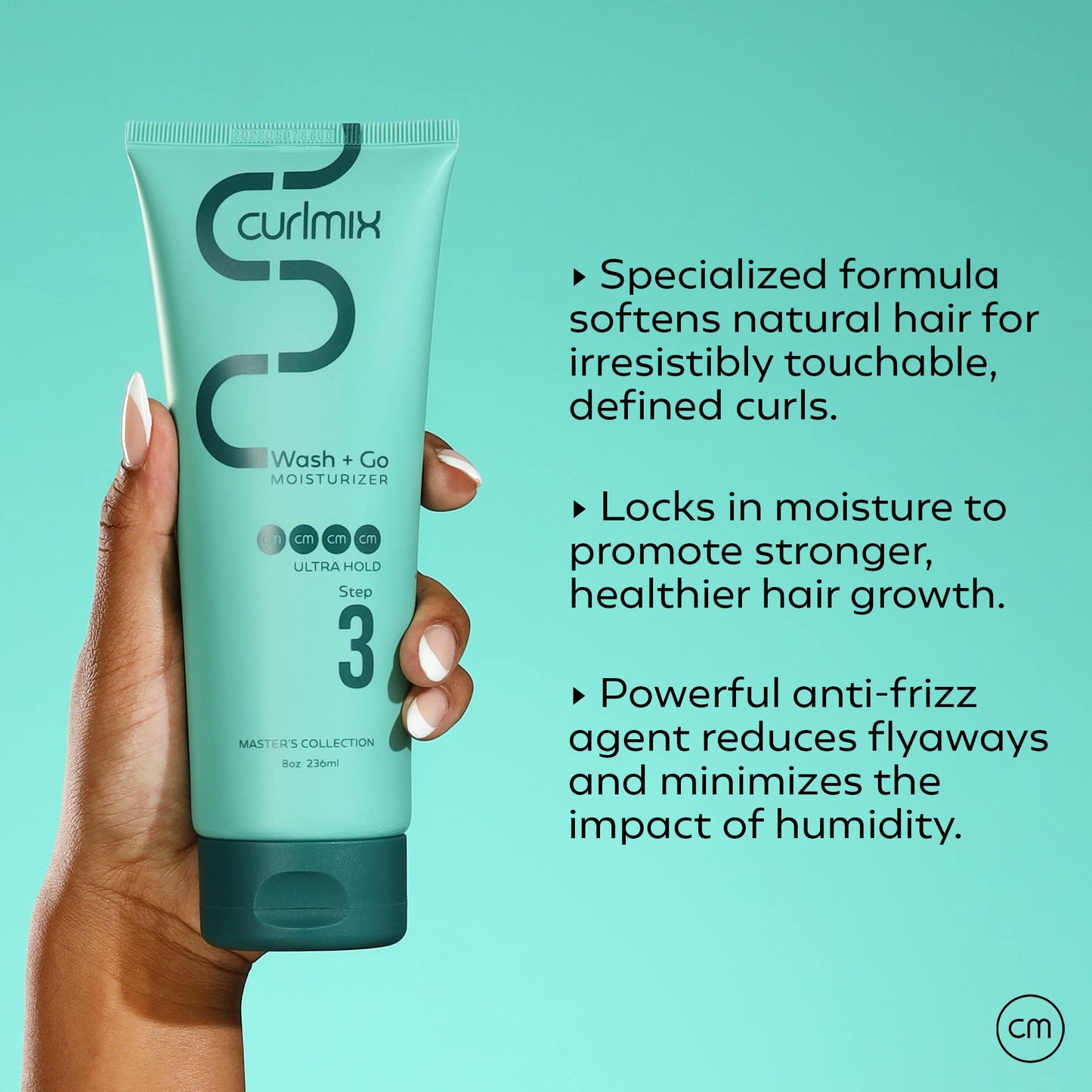 CurlMix Moisturizer for Curly Hair - Travel Size Sample 3.4 oz - Anti-Frizz Reduces Flyaways - Hydrating Mongongo Butter - Ultra Hold