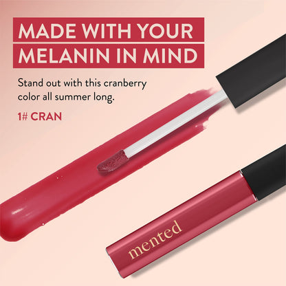 Mented Cosmetics Cranberry Pink Lip Gloss - Vegan Lip Makeup - Long Lasting and Moisturizing Lipgloss - Buildable Tinted Lip Gloss Pigment in Lip Gloss Tubes for Glossy Lip Make Up