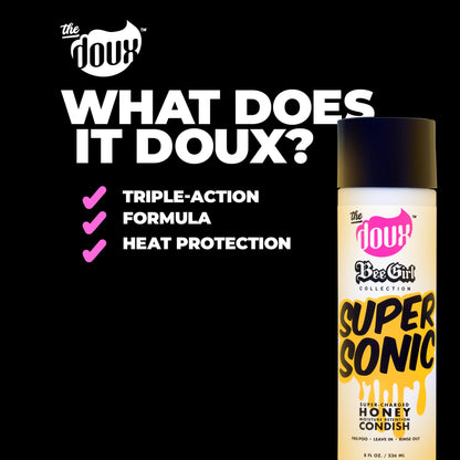 The Doux Supersonic Honey Condish, 3-In-1 Detangling Conditioner, Leave In Hair Conditioner, Suitable For All Curl Types