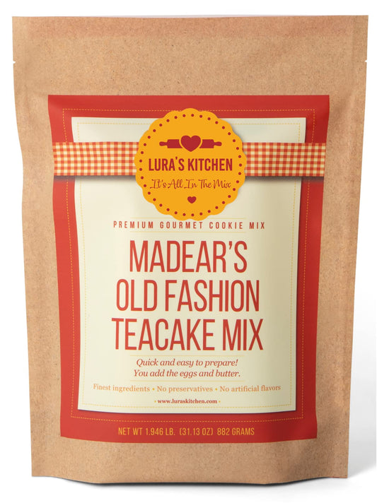 LURA’S KITCHEN IT’S ALL IN THE MIX - Madear’s Old Fashion Teacake Premium Gourmet Dry Cookie Dough Mix. American ingredients, Vegan/Kosher/Halal/Non-GMO. Easy, Fast. No Mess Homemade Love, Tradition, Southern Foods, For Holiday Gifts, Baking & Home. A CA