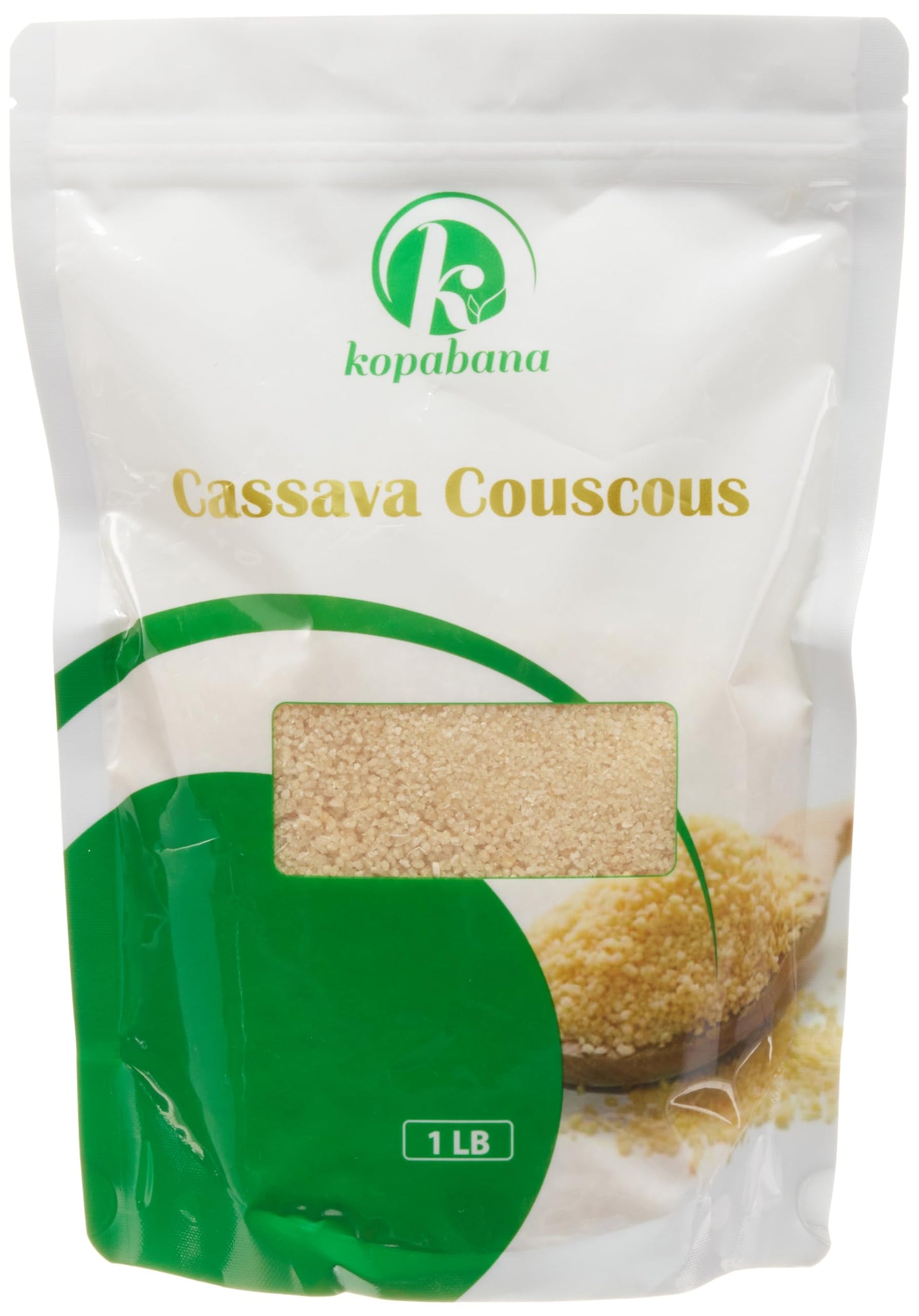 Kopabana Premium Cassava Couscous | AIP Rice | Paleo Compliant |Grain-Free | High Fiber |Non-GMO | Attieke | 1lb