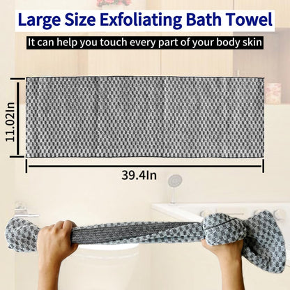 Exfoliating Washcloth, Japanese Exfoliating Towel, Exfoliating Shower Towel, Deep Cleanse for Body Face African Net Sponge Exfoliating Bath Scrubber with 2 Sides for Scrubbing & Washing
