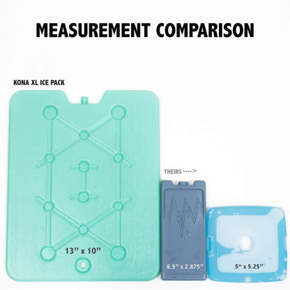 Kona XXL Large Cooler Ice Packs - 2 lb Reusable Long Lasting Ice Pack (-5 C) Space-Saving Slim Ice Packs|Dry Ice Packs, Freezer Packs & Reusable Ice Pack For Cooler Bags, 13x10 Inch, 25 Min Freeze - 2