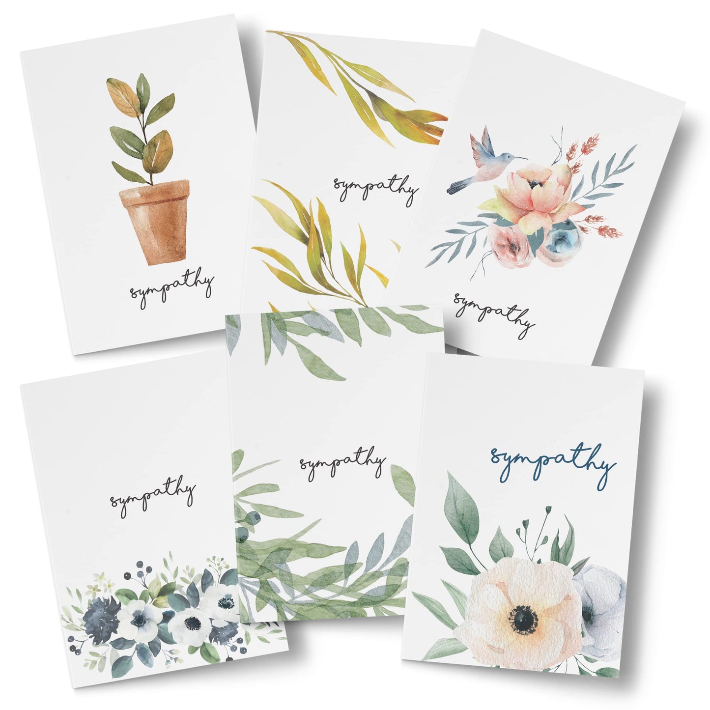 Dessie 50 Different Sympathy Cards With Greetings Inside. 5x7 Inch 50 Condolence Cards With Crisp Designs, Envelopes And Matching Floral Sealing Stickers