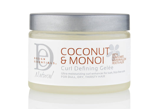 Design Essentials Natural Coconut & Monoi Curl Defining Gelee, with Sunflower, Marshmallow Root & Aloe, 12 Ounce