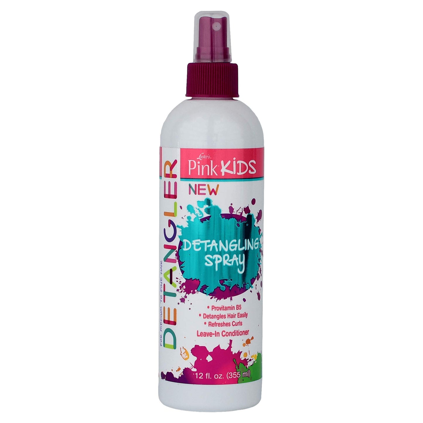 Luster's Pink Kids Detangling Spray, 12 Ounce Made with Provitamin B5.