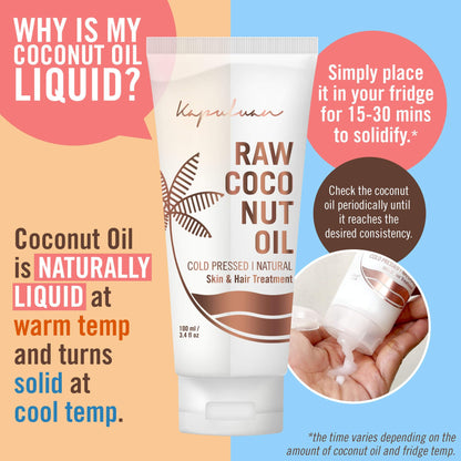 Kapuluan Coconut Oil for Hair, Skin - Extra Virgin Cold Pressed Oil with MCTs for Body Care or Haircare, Hair Growth, Aceite de Coco Natural, Baby, Dogs, Pets Travel Mini Tube (5 x 25ml)