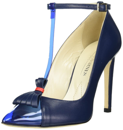 Tiannia Barnes Women's Tamron T-Strap Pump, Navy, 6