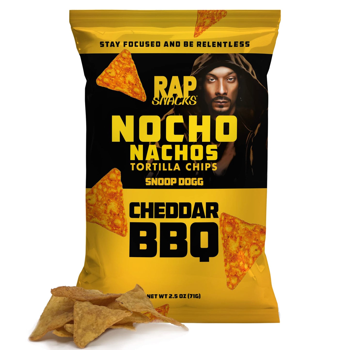 Rap Snacks Snoop Dogg Cheddar BBQ Nocho Nachos Tortilla Chips 2.5 Oz Bags - Pack of 6