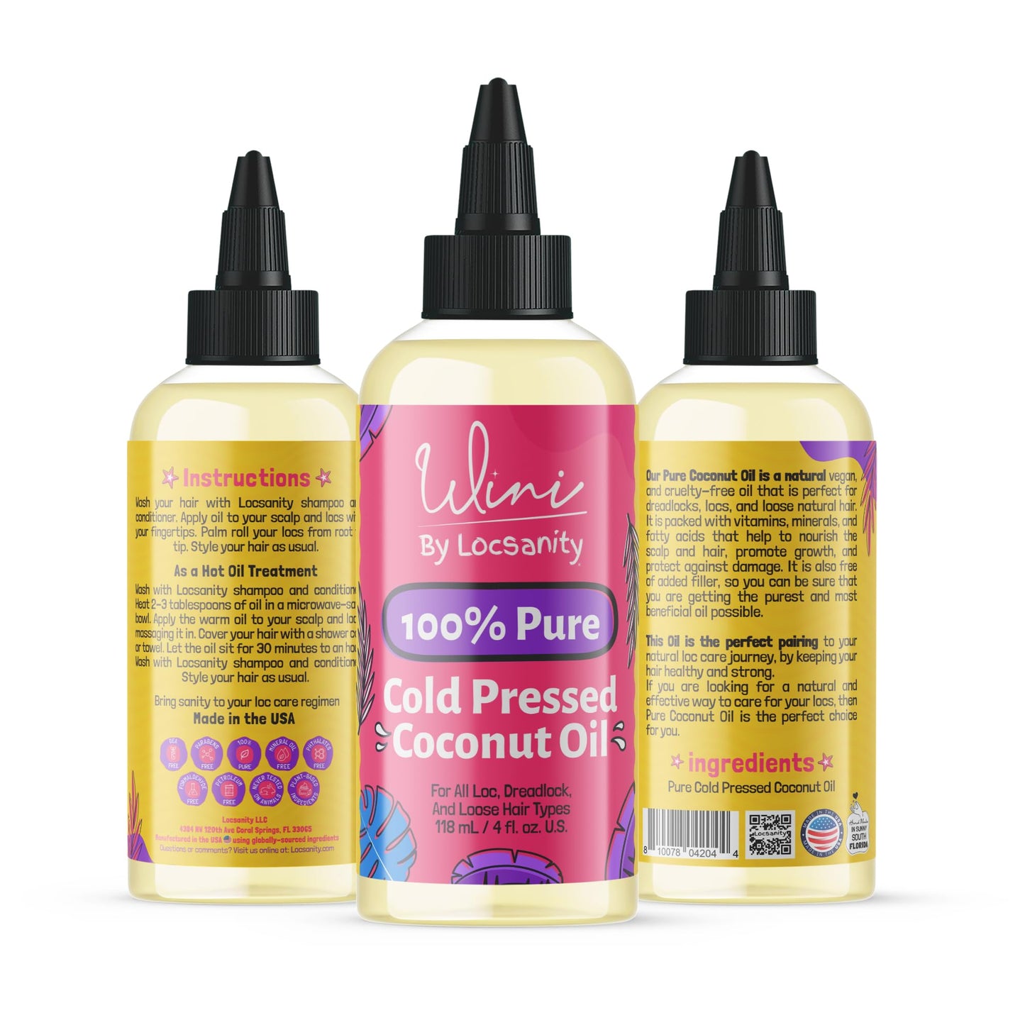 Wini by Locsanity Loose Natural Haircare Bundle for Healthy, Moisturized Hair - Pomade, Growth Oil, Jamaican Castor oil, Coconut Oil, Jojoba Oil, Argan Oil