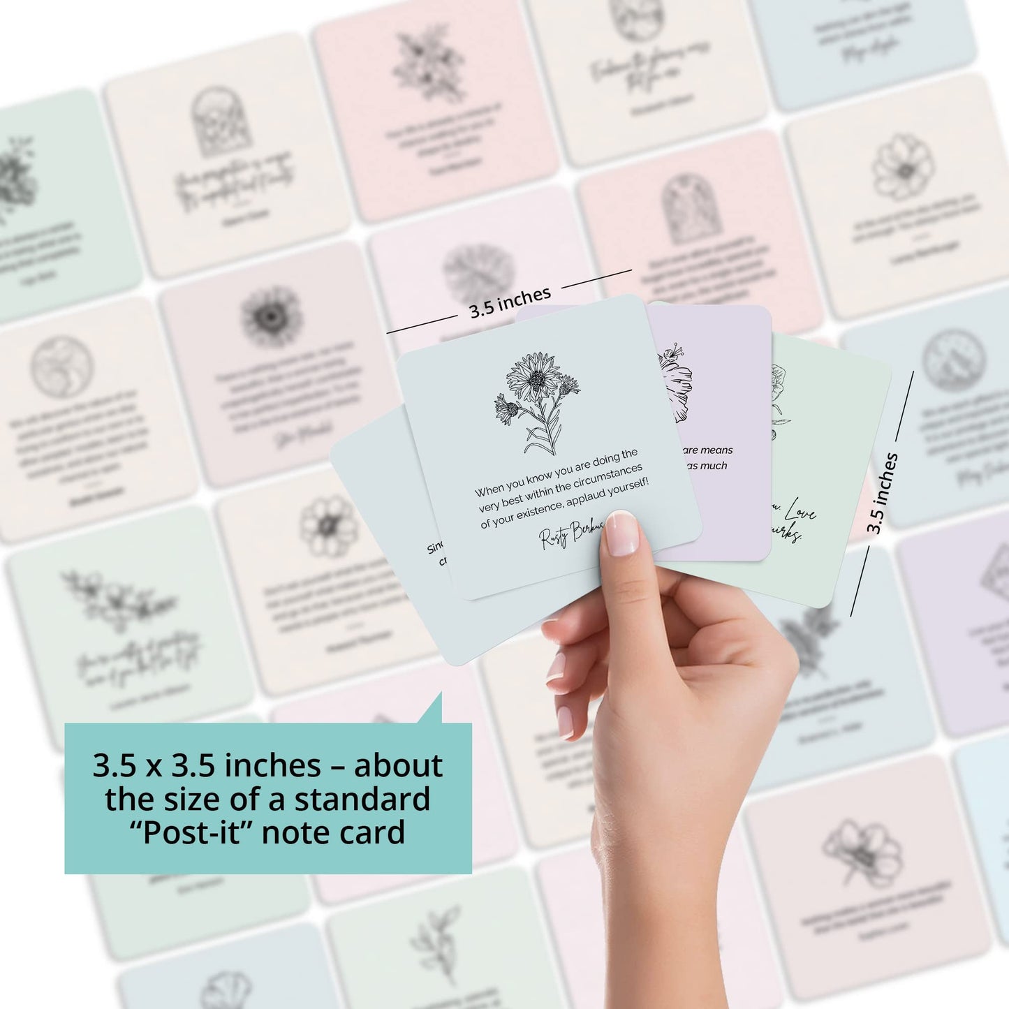 Dessie 60 You Are Important Encouragement Motivational Quote Cards. Inspirational Positive Affirmations. Post-It Note Size Cards with Envelopes and Sealing Stickers. Appreciation Cards. Thoughtful