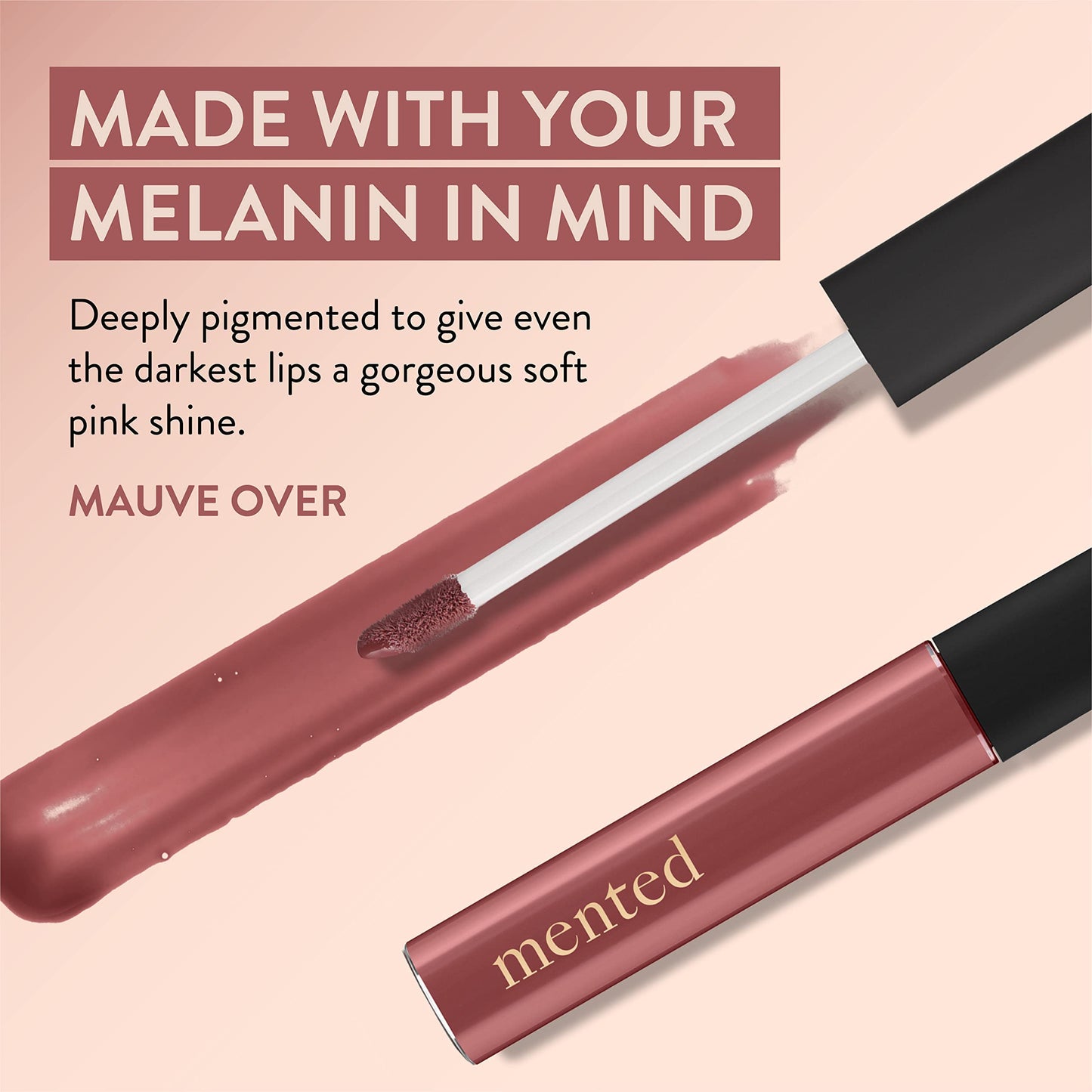 Mented Cosmetics | Nude Dark Pink Lip Gloss, Mauve Over | Vegan, Paraben-Free, Cruelty-Free Gloss Topper | Long Lasting and Moisturizing Lipgloss