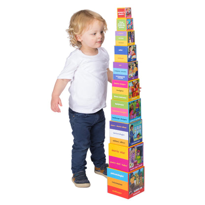 Upbounders Inspiring Careers Nesting and Stacking Blocks Sorting Toy for Toddlers | Features Modern Moms | Multicultural Educational, Ages 2-4 (Mom’s Choice Award Winner)