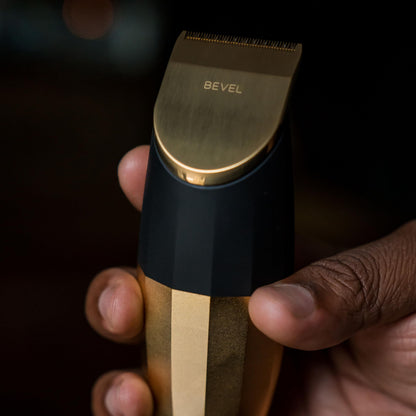 BEVEL Beard Trimmer for Men - Gold Edition Cordless Trimmer, 8 Hour Rechargeable Battery Life, Tool Free Adjustable Zero Gapped Blade, Barber Supplies, Mustache Trimmer