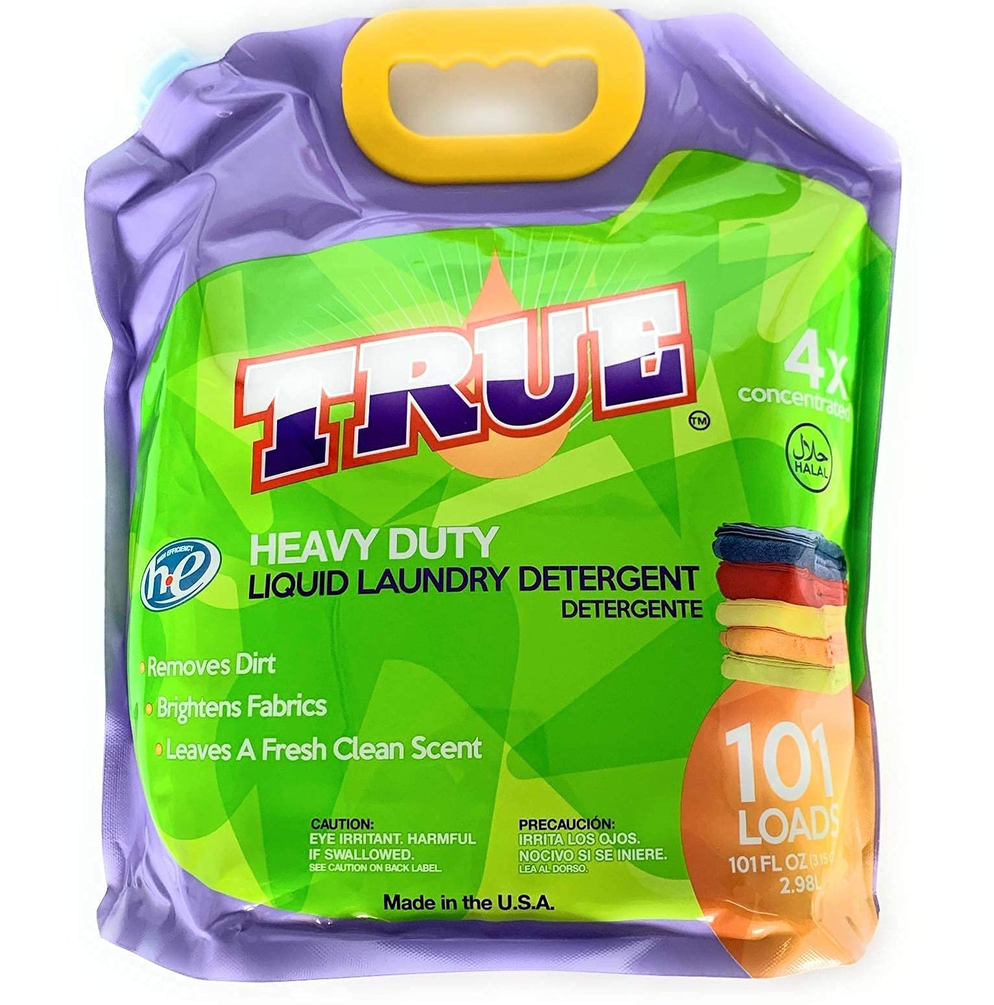 True Laundry Detergent - 101 Fluid Ounces (101 Loads) - Liquid Laundry Detergent- 4x Concentrated - Made in USA & Halal