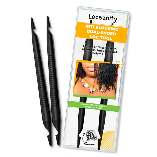 Locsanity Interlocking Tool for Locs - Dual-Ended Metal Dreadlock Crochet Needle - Sisterlock Retightening Tool, Loc Maintenance - Hair Styling Dreads, Microlocks, Small/Medium Locs