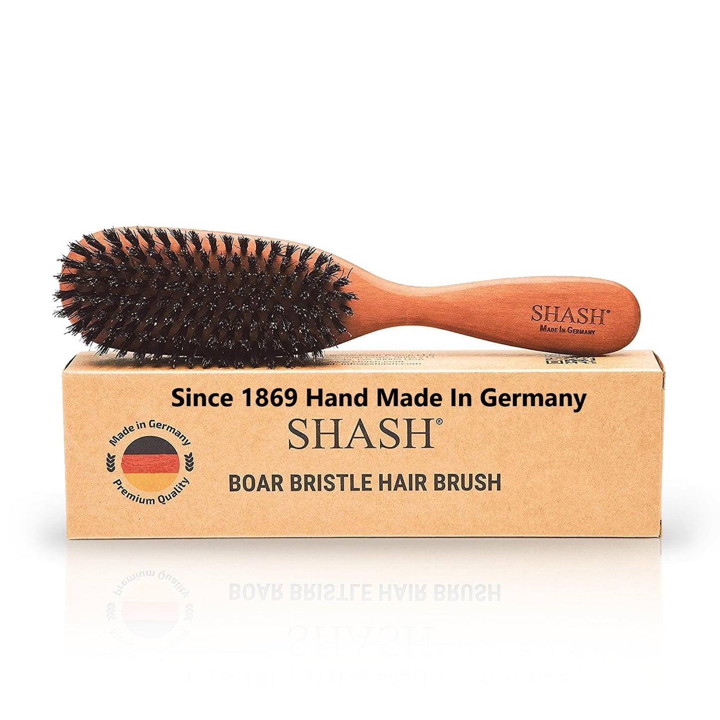 Classic German Boar Bristle Hair Brush Since 1869 - Conditions Hair, Improves Texture, Exfoliates Scalp