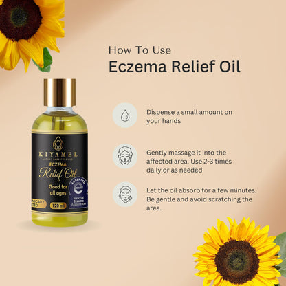 KIYAMEL | Moisturizing Eczema Relief Essential Oil with Hemp Seed for Dry, Itchy Skin - Soothing Moisturizer with Vitamin E and Chamomile - Revitalizing Hydration for Adults and Kids