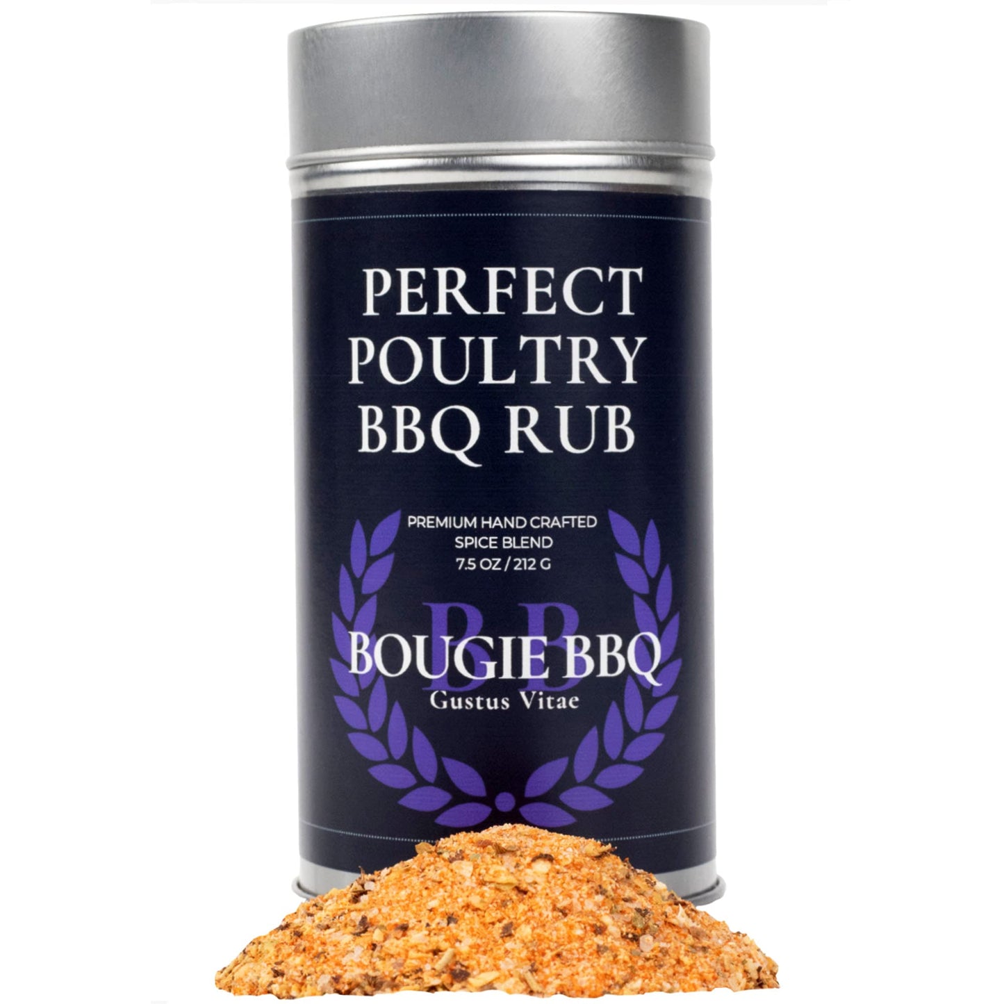 Perfect Poultry BBQ Rub | Gourmet Seasoning | Artisanal Spice Blend | 7.5 oz (212g) | All Natural | Non GMO | Small Batch | No MSG or Artificial Ingredients | Bougie BBQ | Gustus Vitae | #806